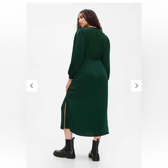 NWT Green Satin Empire Midi Dress✨ - Picture 5 of 11